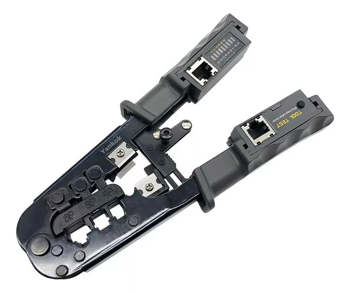 CRIMPADORA RJ45 CORTADOR Y PROBADOR DE CABLES 2 EN 1 468ST NEGRO2