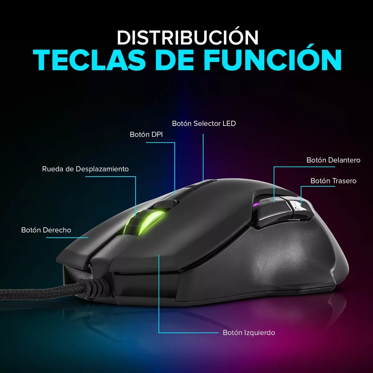 MOUSE GAMER NJOYTECH ERGONÓMICO CON LUCES RGB3