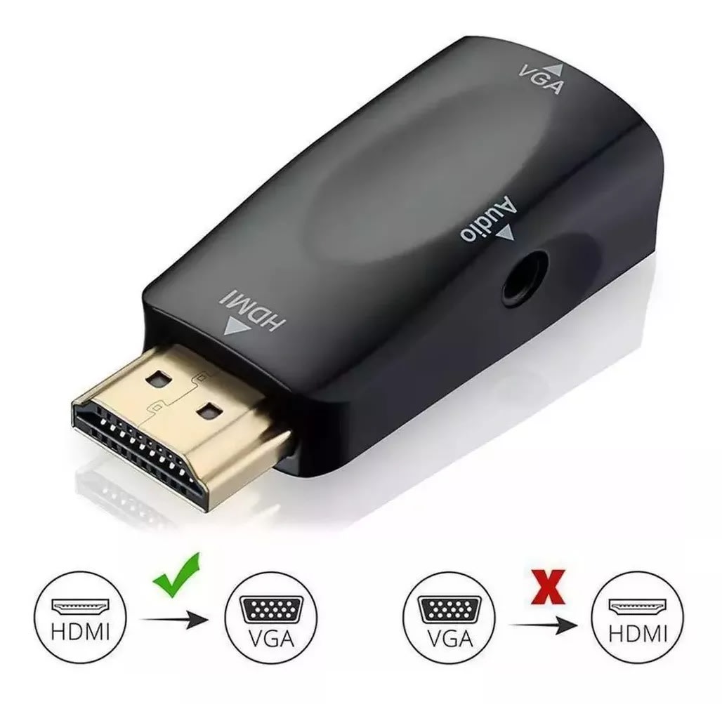 ADAPTADOR HDMI A VGA HEMB AUDIO 1080P FULL HD CABLE AUXILIAR4
