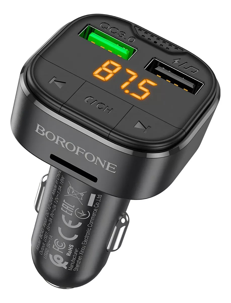 BOROFONE IN- CAR AUDIO WIRELESS FM TRANSMITTER 18W  BC436