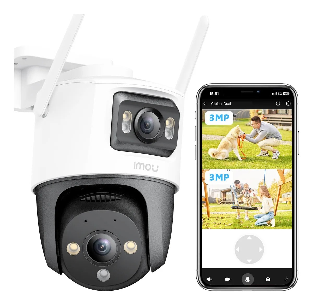 IMOU DUAL-LENS OUTDOOR SMART SECURITY CAMERA CRUISER DUAL 2 6MP 3MP+3MP2