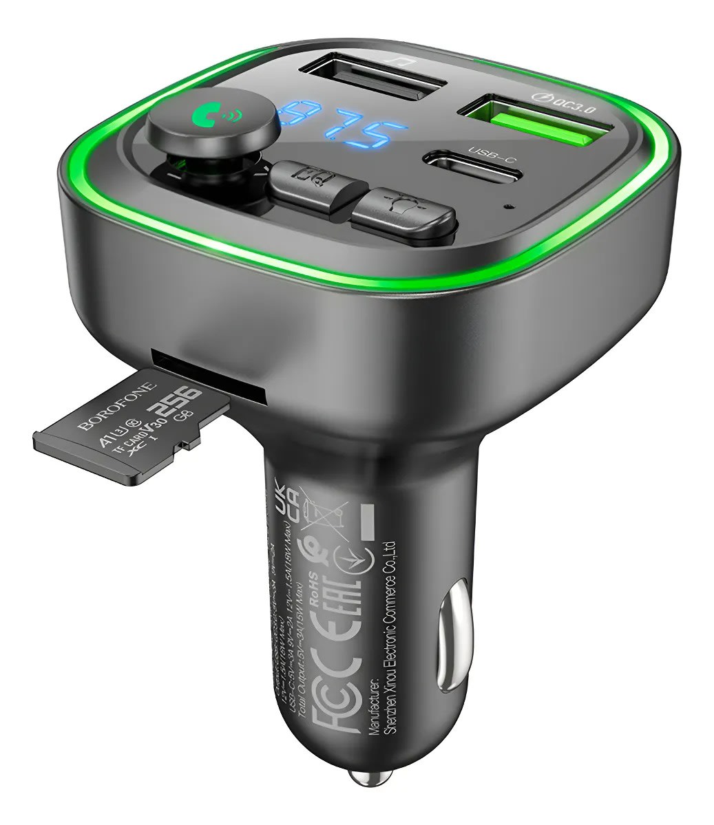 BOROFONE 18W+QC3.0 IN-CAR WIRELESS FM TRANSMITTER2