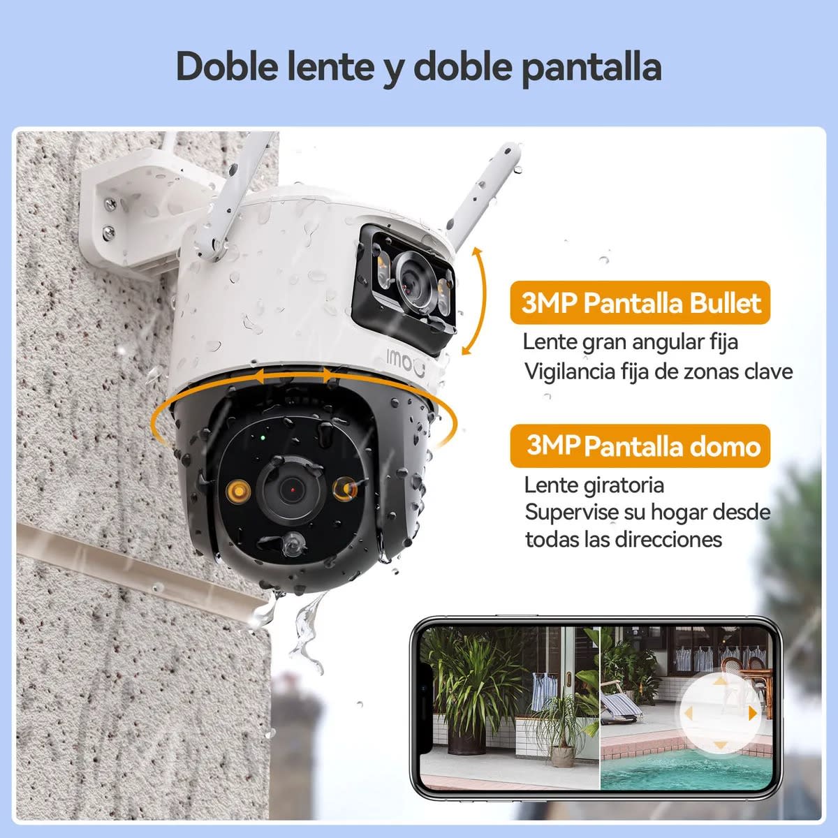 IMOU DUAL-LENS OUTDOOR SMART SECURITY CAMERA CRUISER DUAL 2 6MP 3MP+3MP5