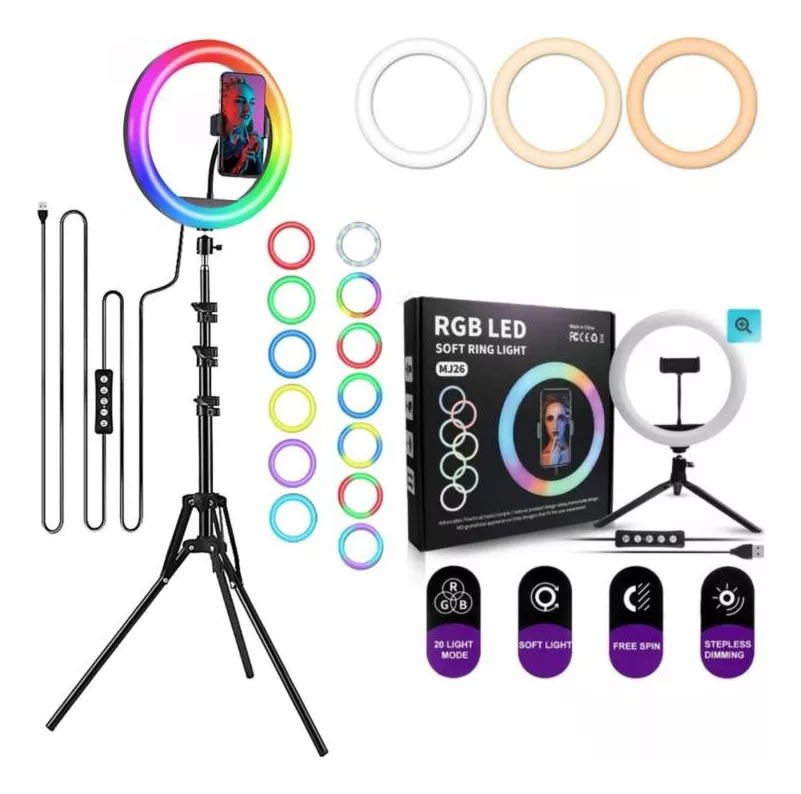 ARO DE LUZ RGB LED  RING LIGTHT MJ26 3D-262