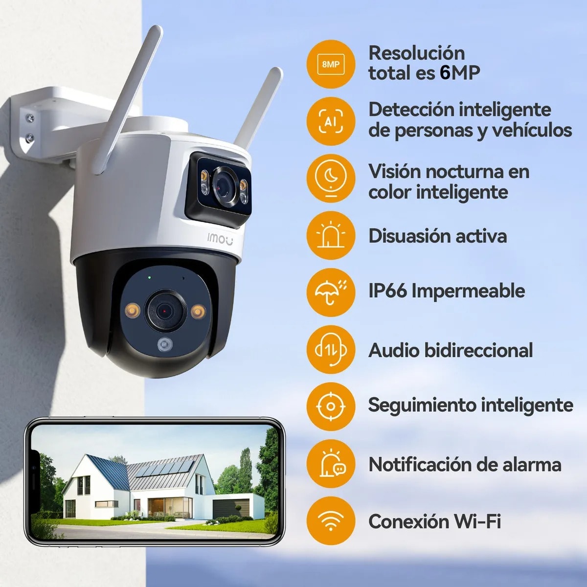 IMOU DUAL-LENS OUTDOOR SMART SECURITY CAMERA CRUISER DUAL 2 6MP 3MP+3MP6