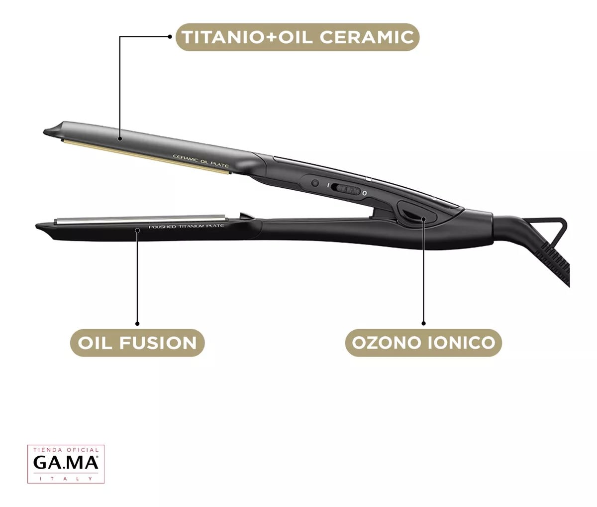 Plancha Alisadora Dual Plates Titanio Ceramic Wide Long 450°F4