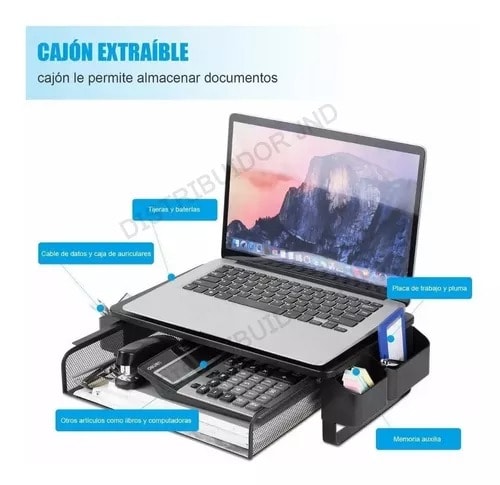 BASE MONITOR SOPORTE NIVELES METALICA PARA NOTEBOOK PC IMPRESORA 0