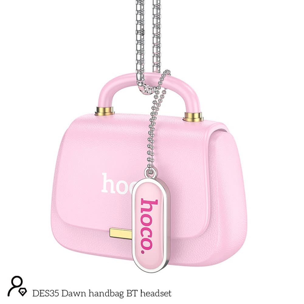 HOCO HANDBAG BT HEADSET WITH METAL LANYARD DES35 FUCSIA2