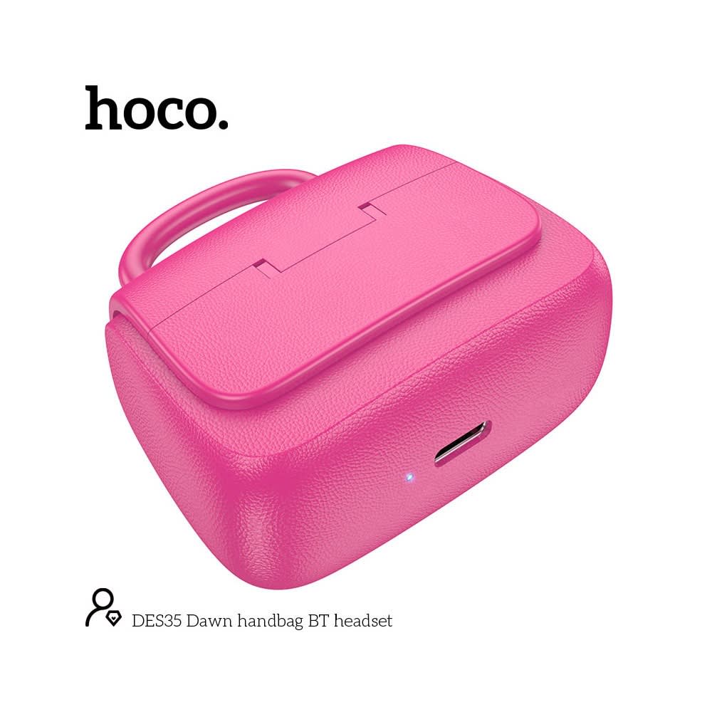 HOCO HANDBAG BT HEADSET WITH METAL LANYARD DES35 ROSADO3