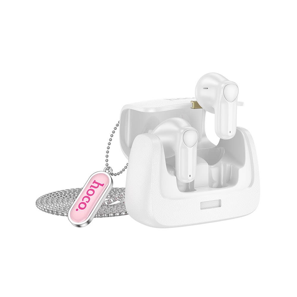 HOCO HANDBAG BT HEADSET WITH METAL LANYARD DES35 BLANCO2