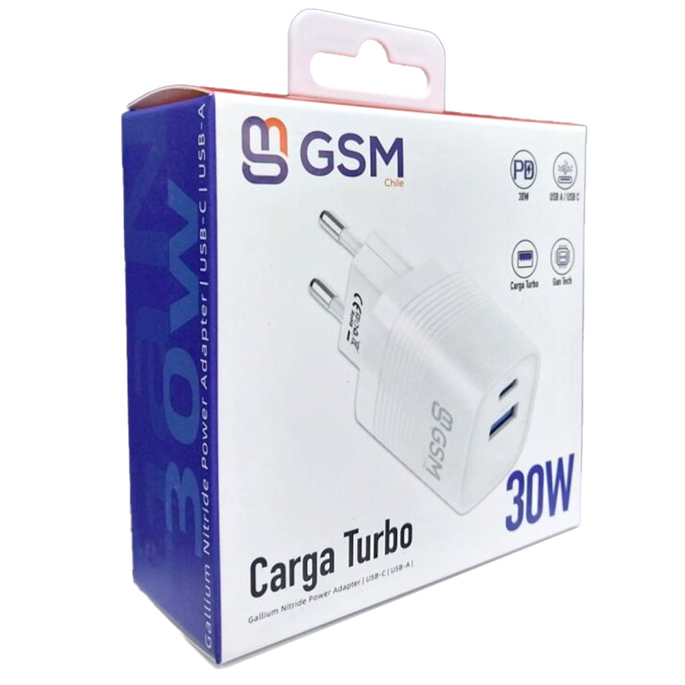 CARGA TURBO ADAPTER USB+ C 30W GSM3