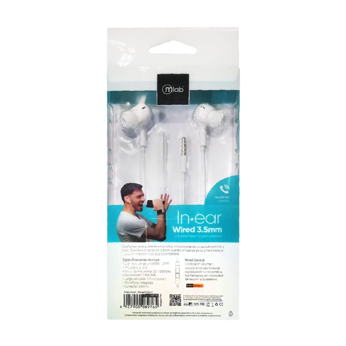 MLAB AUDIFONO MANOS LIBRES  CONTROL DE VOLUMEN 3.5MM2