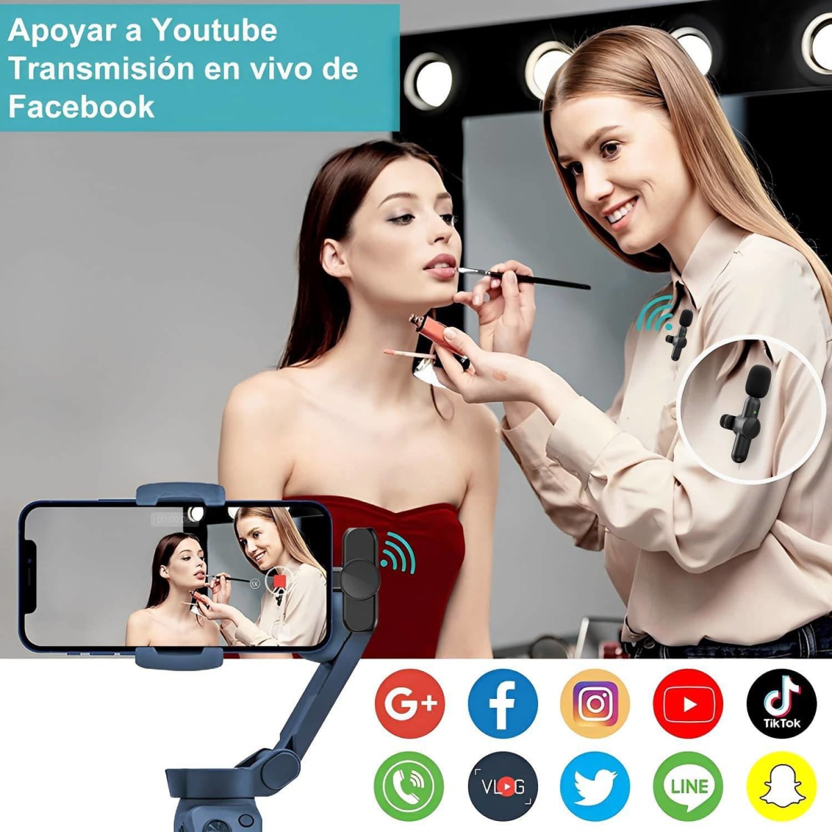 MICROFONO 2 UNIDS LAVALIER INALAMBRICO PARA IPHONE IPAD3