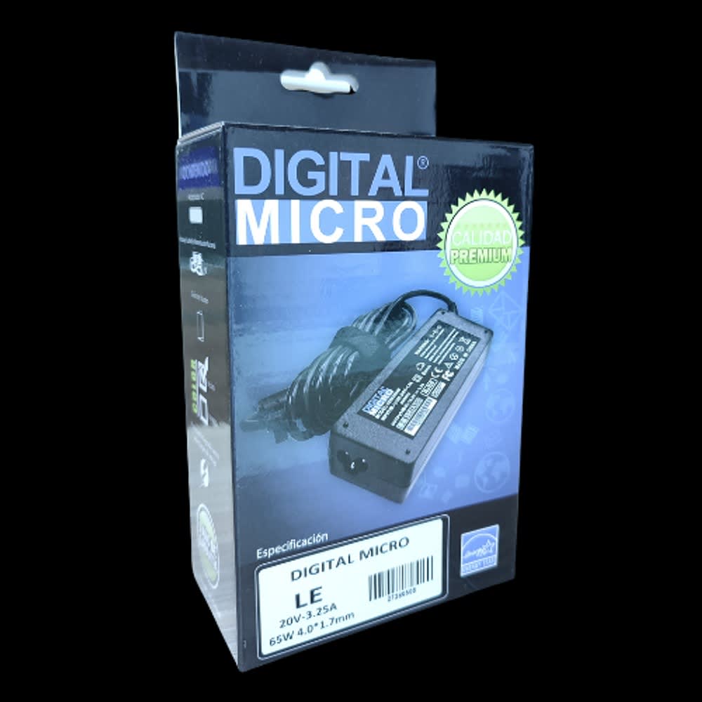 DIGITAL MICRO CHARGER LENOVO 20V-3.25A USB 65W2
