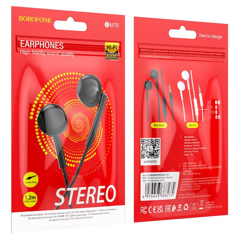 Audifonos Manos Libre Borofone BM76 3.5mm blanco2
