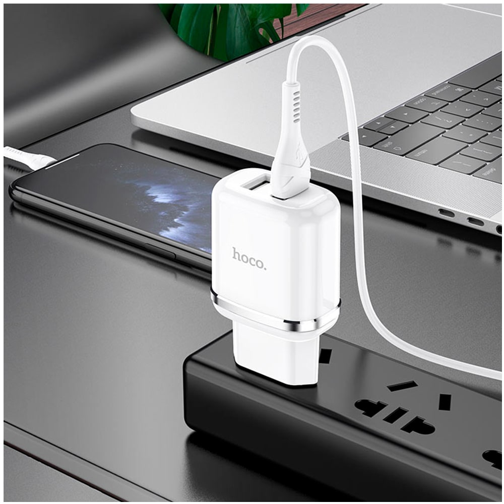 Dual ports safety USB-LIGHTNING N4-2.4A Hoco3