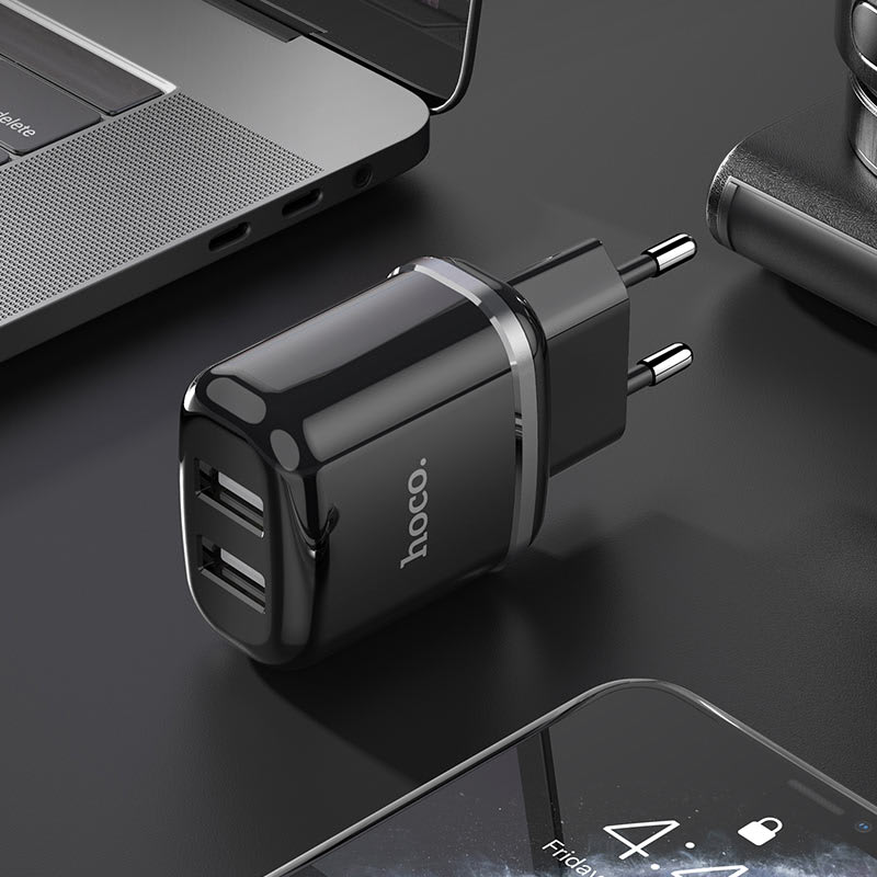DUAL PORTS USB CHARGER 2.4A N4 OUTPUT MAX HOCO4