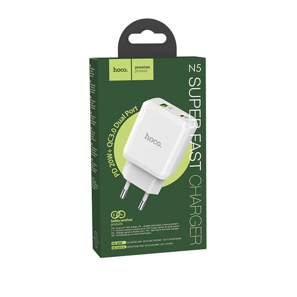 HOCO CHARGER SUPER FAST SET TYPE-C TO TYPE-C 20W 3A DUAL PORT N52