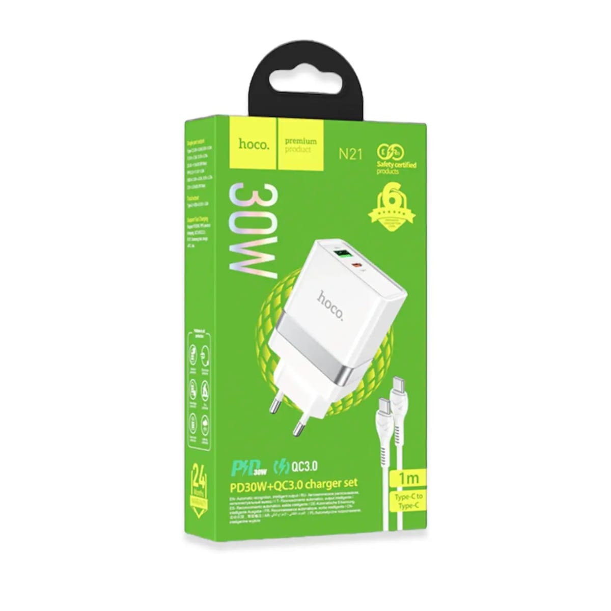 CHARGER 30W N21 HOCO 1M USB-C TO USB-C2