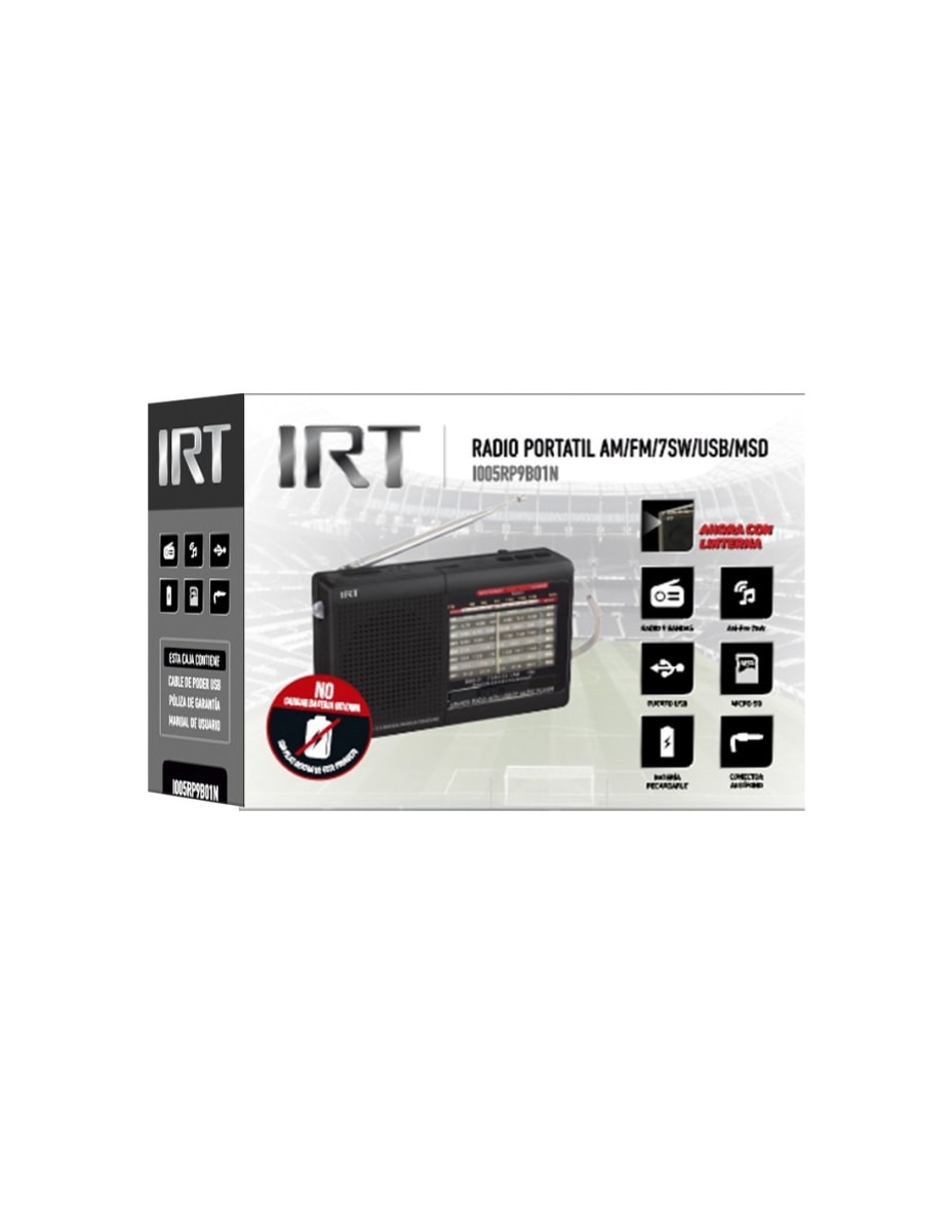 RADIO PORTATIL AM/FM 7SW-USB/MSD IRT2