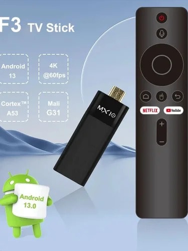 F3 TV STICK 4K MX10 ANDROID TV2
