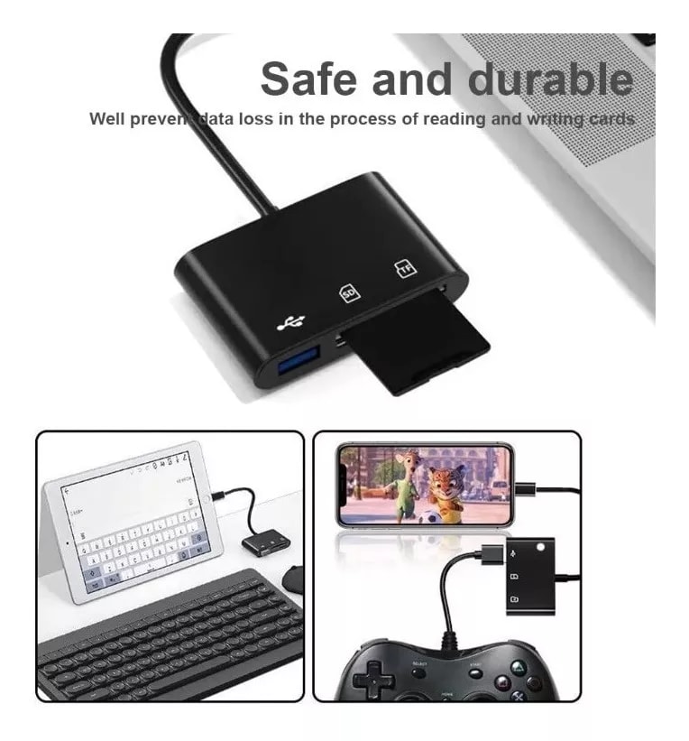 ADAPTADOR TIPO C a USB + SD/MicroSD4