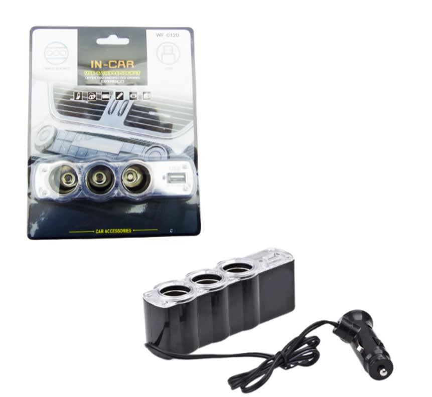 IN-CAR USB TRIPLE SOCKET WF-01201