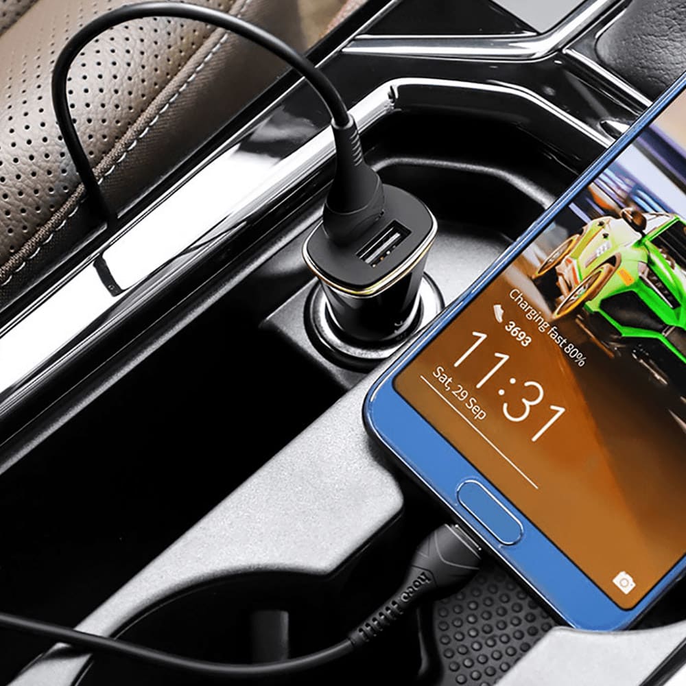 CAR CHARGER SET QC3.0 Z31 18W 3.4A CON CABLE MICRO-USB HOCO1