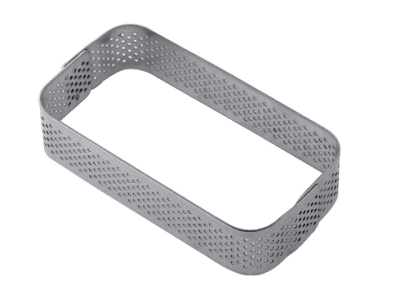 Cinta rectangular microperforada inox.