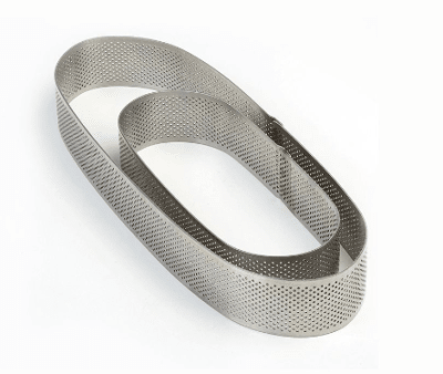 Cinta microperforada en acero inoxidable oval h 20 mm 70x190 mm