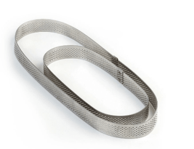 Cinta microperforada en acero inoxidable oval h 20 mm 90x290 mm