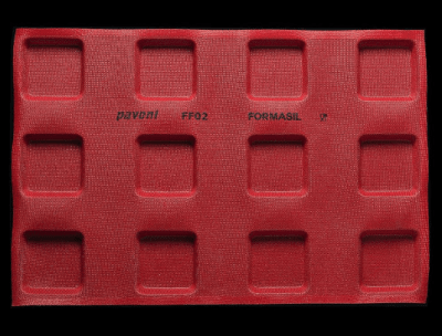 Molde silicona perforado cm 60x40 - 12 cavidades 85x85x20 h mm