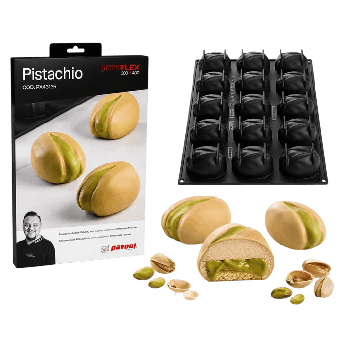 MOLDE SILICONA PISTACHO 15 CAVIDADES 120ML MM 80X56X42H2