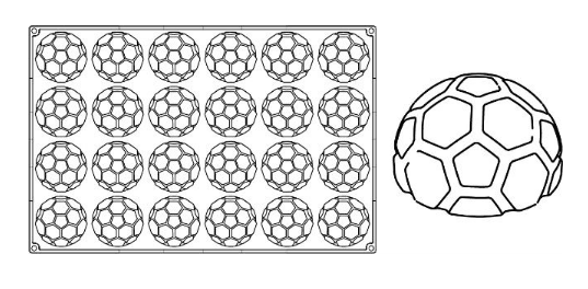 Molde negro en silicona cm 60x40 Pallone1