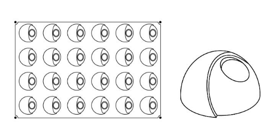 Molde negro en silicona cm 60x40 Eclisse1