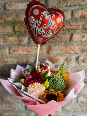 Pack Flores Globo Te Amo Pack Flores Globo Te Amo