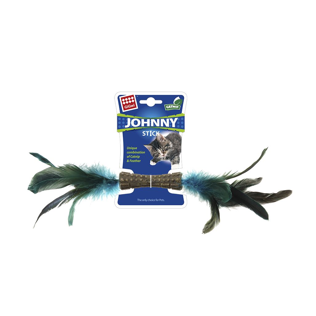 Gigwi Johnny Stick Catnip Pluma Natural 2 Side Gigwi Johnny Stick Catnip Pluma Natural 2 Side