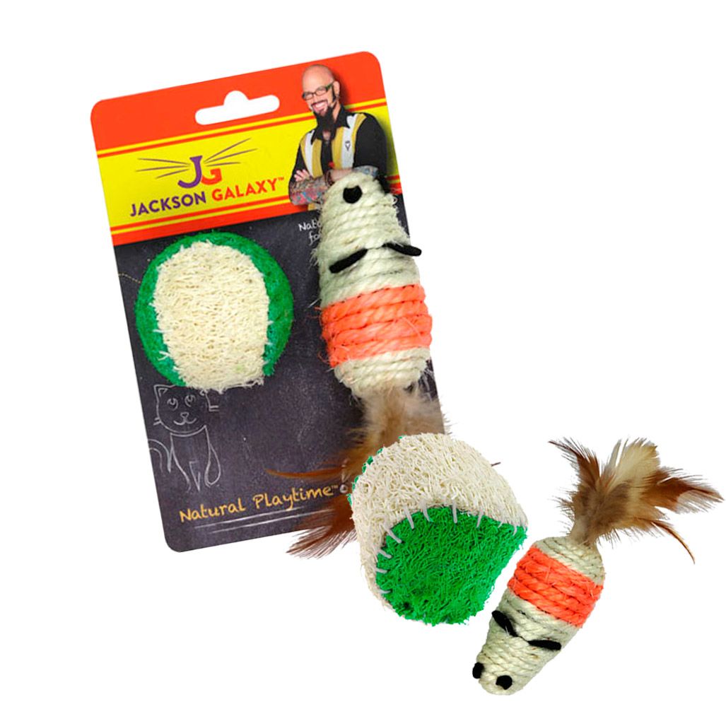 Jackson Galaxy Natural Play Time Mouse & Ball Jackson Galaxy Natural Play Time Mouse & Ball