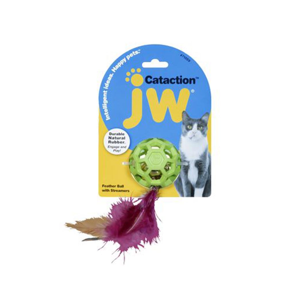 JW Cataction Lattice Ball with Feather Catnip Infused JW Cataction Lattice Ball with Feather Catnip Infused