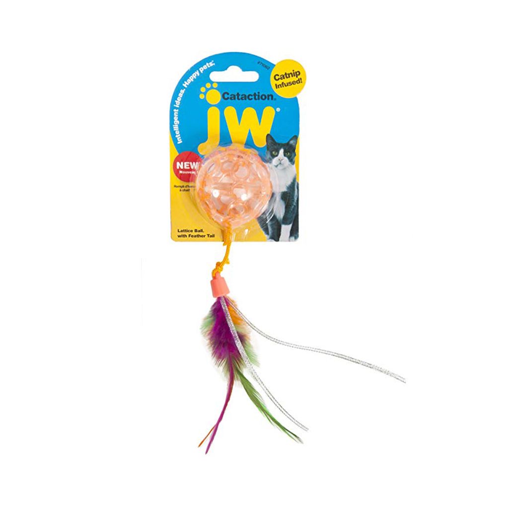 JW Cataction Lattice Ball with Feather Catnip Infused JW Cataction Lattice Ball with Feather Catnip Infused