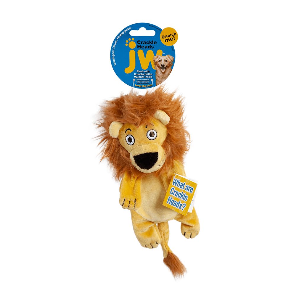 JW Crackle Heads Plush Leroy Lion JW Crackle Heads Plush Leroy Lion