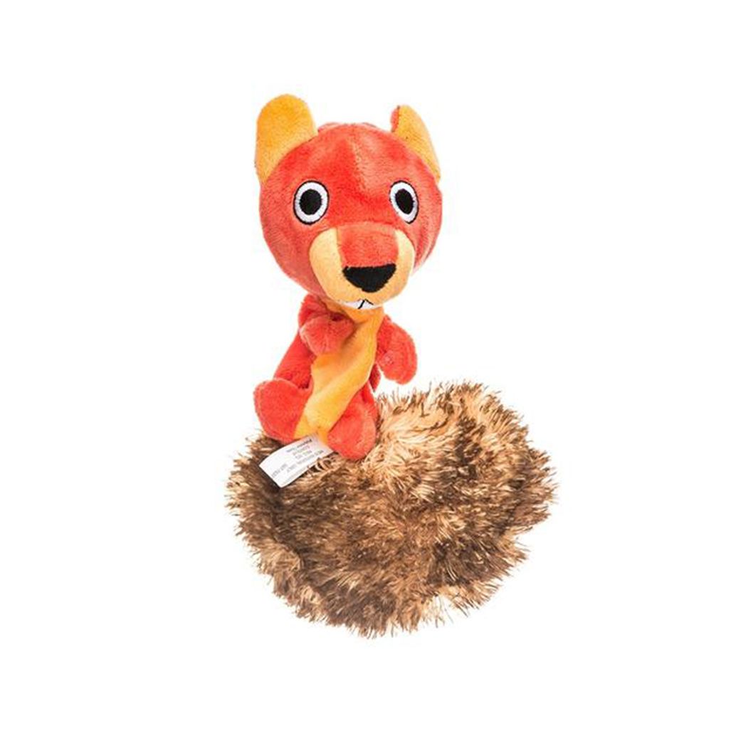 JW Crackle Heads Plush Skippy Squirrel JW Crackle Heads Plush Skippy Squirrel