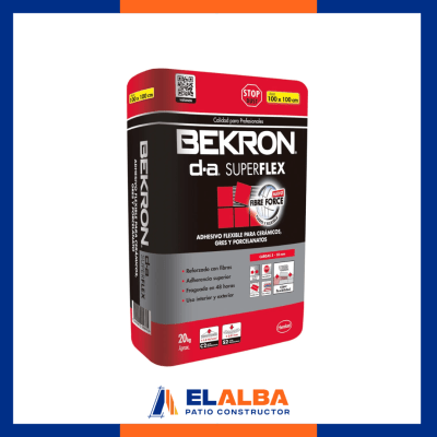 Adhesivo Porcelanato Doble Acción Superflex Saco 20Kg Bekron1