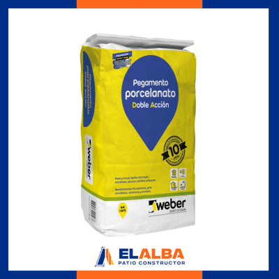 Adhesivo Porcelanato Doble Acción Polvo Saco 25 Kg Weber (QUI093)1