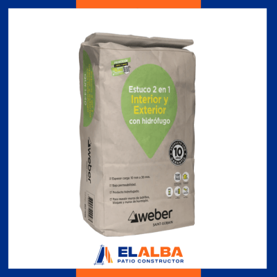 Estuco 2 En 1 Interior y Exterior Saco 25Kg (QUI1439) Weber1
