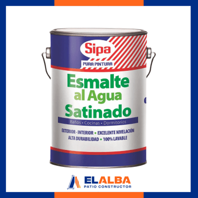 Esmalte Al Agua Satinado Blanco (1 GL) Sipa1