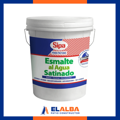 Esmalte Al Agua Satinado Blanco (4 GL) Sipa1