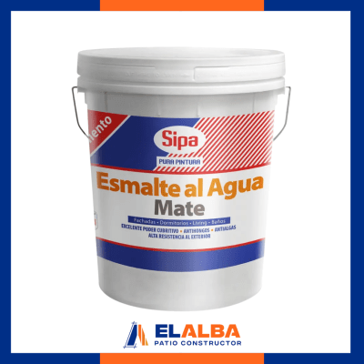 Esmalte Al Agua Mate Blanco Tineta (4 GL) Sipa1