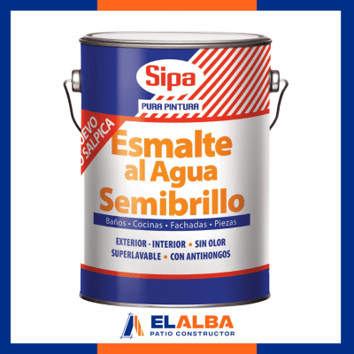 Esmalte Al Agua Semibrillo Blanco (1 GL) Sipa1