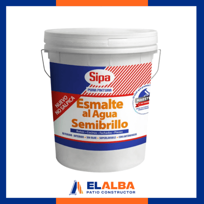 Esmalte Al Agua Semibrillo Blanco Tineta (4 GL) Sipa1